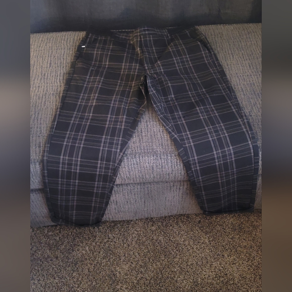 Plaid Black and Gray Pants